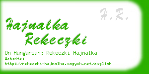 hajnalka rekeczki business card